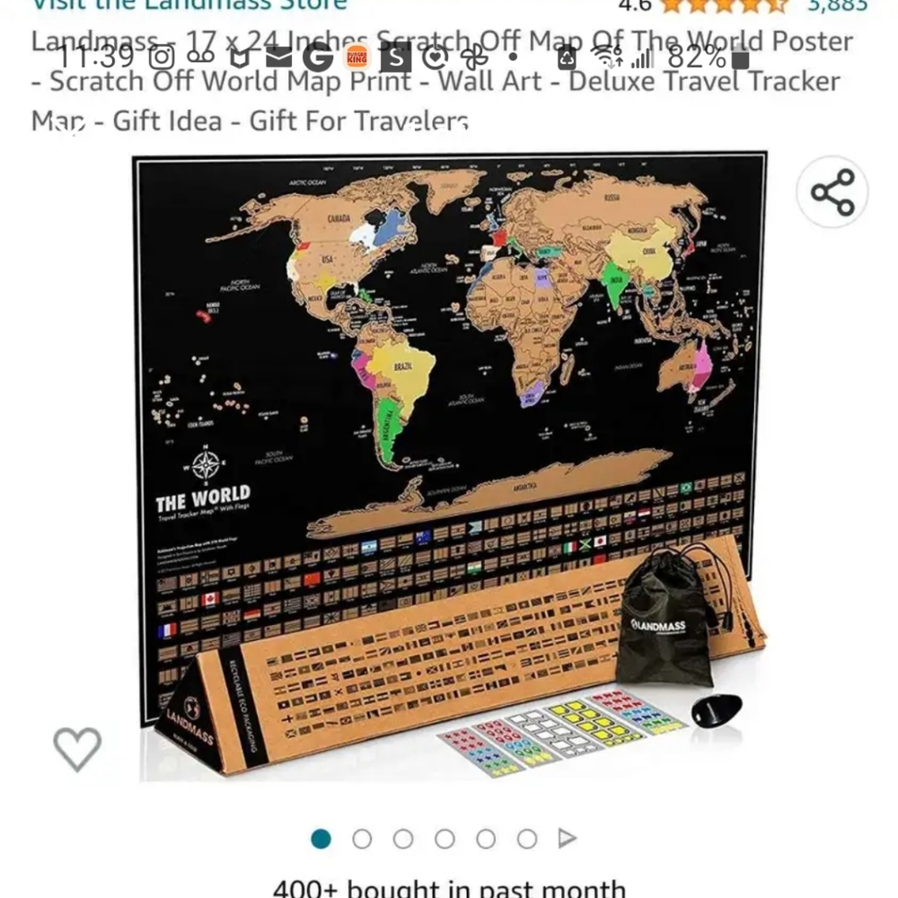 Scratch off map of the world
